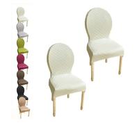 HHONGWYT Housse de Chaise Dossier Rond Lot de 4/6/2 Housse de Chaise en Pieds Bois Salle à Manger Ovale Petit/Grand Housse Protection Chaise, Couverture Couvre Chaise Salle à Manger,A 2pcs,1Small
