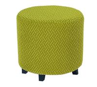 HHONGWYT Housse de Pouf Ottomane Rond diamètre 45cm x H36cm Extensible Housses de Repose Pieds Jacquard Housse de Tabouret Rangement Housse Protection Pouf avec Fond élastique,Vert,45x36cm