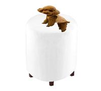 HHONGWYT Velours Housse de Pouf Ronde Extensible Housse Pouf Ottoman Petit 30x30/31x38/37x30/40x35/40x40/45x37CM Housse de Protection Repose Pieds Housse Tabouret Rangement,A4,40×40cm(15.7×15.7in)
