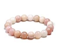 HHOZsafety Bracelets d'opale Naturelle Rose Femmes Dame Extensible Bracelet de Perles de Pierres précieuses de Jade Naturel Bijoux Extensibles (Color : 10mm)