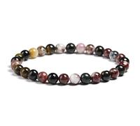 HHOZsafety Naturel Jade Tourmaline Bracelet Pierre Naturelle 6mm 8mm 10mm Perle Quartz Bracelet Femmes Hommes Bijoux Cadeau (Color : 6mm)