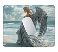 HHQGOUYG Ange sur la mer Tapis de Souris Petit Format 36 x 30 cm V-814 | Base Caoutchouc Antidérapante, Imperméable, Bords Cousus Anti-Effilochure,Adapté au Bureau, Gaming Occasionnel et Déplacement