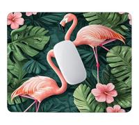 HHQGOUYG Flamant et Plantes Tapis de Souris Petit Format 42 x 35 cm V-972 | Base Caoutchouc Antidérapante, Imperméable, Bords Cousus Anti-Effilochure,Adapté au Bureau, Gaming Occasionnel et Déplacement