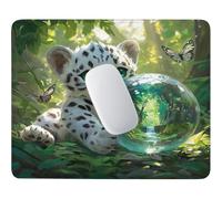HHQGOUYG léopard dans la forêt Tapis de Souris Petit Format 29 x 24 cm V-56 | Base Caoutchouc Antidérapante, Imperméable, Bords Cousus Anti-Effilochure,Adapté au Bureau, Gaming Occasionnel et Déplacement