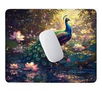 HHQGOUYG Lotus et Paon Tapis de Souris Petit Format 34 x 28 cm V-297