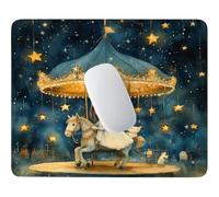 HHQGOUYG manège à Chevaux Tapis de Souris Petit Format 29 x 24 cm V-898 | Base Caoutchouc Antidérapante, Imperméable, Bords Cousus Anti-Effilochure,Adapté au Bureau, Gaming Occasionnel et Déplacement