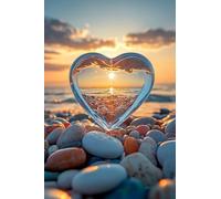 HHQGOUYG Peinture par Numéro Adulte Coucher de soleil amour avec Pinceaux et Acryliques Bricolage Peintures Kits, pour la Décor Intérieure, Loisirs Créatifs Activité Manuelle Adultes, 80x120cm e-876