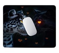 HHQGOUYG Petit Tapis de Souris Gaming Couple et léopard 290 x 240 mm c-721 | Base Caoutchouc Antidérapante, Imperméable, Bords Cousus Anti-Effilochure,Adapté au Bureau, Gaming Occasionnel et Déplacement