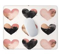 HHQGOUYG Petit Tapis de Souris Gaming cœurs Noirs 340 x 280 mm c-8 | Tapis Compact Glisse Précise, Base Antidérapante, Bords Cousus Résistants à l’Usure, Tapis Bureau Gamer, Rectangulaire