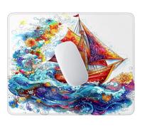 HHQGOUYG voilier Rouge Tapis de Souris Petit Format 34 x 28 cm V-331