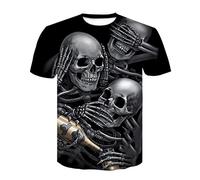 HHRHLKNH T Shirt Homme Boire T-Shirt Bière Crâne Hommes/Femmes Chemises Gothiques Grande Taille Impression 3D Noir T-Shirts Été À Manches Courtes Hommes Hauts,D-1227,4XL, unique-4XL