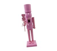 HHRJNUST Nutcracker Figurine Statue Ornement Bois Sculpture Noël Tradition Poupée Artisanat Convient pour Chambre Étagère Maison Bureau Cadeau, Rose
