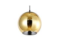 HHRLCH Placage créatif Miroir en Verre chromé réfléchissant Transparent Suspendu lumière Lanterne réglable plafonnier Globe Dispositif/Or/diamètre 15 cm