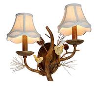 HHRLCH Vintage lumières Abat-Jour en Tissu Marron craquelé Finition Antique Suspendu pour Plafond de Salle à Manger de Salon/Lampe de vanité à 3 lumières/plafonnier à 5 lumières/Applique Murale à 2