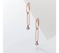 HHRLCHX Boucles d'oreilles personnalisées, 2019 Boucles d'oreilles de Conception de Verrouillage ovales Simples, Boucles d'oreilles en Diamant Unique japonaises et Rose, 925