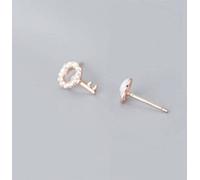 HHRLCHX Boucles d'oreilles personnalisées, Boucles d'oreilles S925 e Style de la journée pour la Femme et Verrouillage des Boucles d'oreilles asymétriques en Diamant et Rose, 925