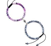 HHRLCHX Bracelets de Couple 2pcs Aimant d'attraction Bracelet d'onyx en Pierre altérée Naturelle pour Les Bracelets d'amant Cadeau