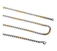 HHRLCHX Cadenas de Bucle Cremallera 18-28 CM de Longitud en Acero Inoxidable Dorado/Plateado Para Hombres y Niños