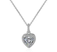 HHRLCHX Coeur Grand Collier Pendentif de Charme Single pour Femmes Lady Valentine