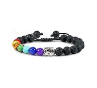 HHRLCHX Natural Stone Tiger Eye 7 Chakra Bracelets & Bangles Yoga Balance Beads Bracelet élastique de prière