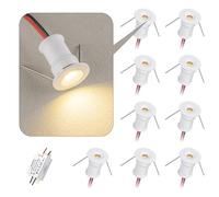 HHTUN Projecteur miniature LED 902 120°, DC12V 1W, 80 Ra, 75 lm, convient à l'éclairage de meubles tels que les caves à vin, les armoires à chaussures, etc.(3000K,White,9Pack)