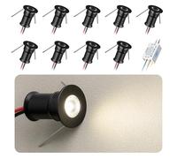 HHTUN Projecteur miniature LED 902 30°, DC12V 1W, 80 Ra, 75 lm, convient à l'éclairage d'armoires telles que les caves à vin, les armoires à chaussures, etc.(3000K,Black,9Pack)