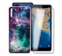 HHUAN Coque pour ZTE Blade A31 (5.45") avec 2 Pièces Verre trempé en Protecteur d'écran. Clear Souple Silicone Housse Etui, TPU Bumper Cover Case pour ZTE Blade A31 - WMA33