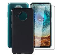 HHUAN pour Nokia X20 (6.67") Coque avec [1 pièces Verre trempé écran Film Protecteur], Ultra-Mince Noir Souple Silicone Housse Etui, TPU Bumper Anti-Choc Cover - Black