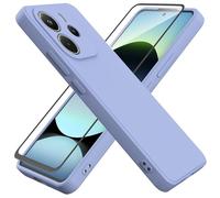 HHUIWIND Coque pour Xiaomi Redmi Note 14 4G (6.67") avec Verre Trempé écran Protecteur,Housse de Protection Silicone TPU Anti-Scratch Antichoc Bumper Étui Case Cover - Violet2
