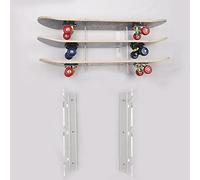 HHUXIUE Étagère murale pour skateboard - Support de rangement pour skateboard - Cadre à roulement - Design horizontal - Économie d'espace (3 couches transparentes)