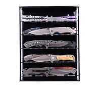 HHUXIUE Présentoir à couteaux acrylique, support militaire pliable, armoire murale protection UV et poussière