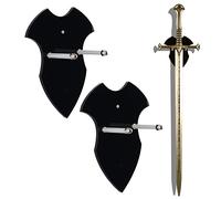 HHUXIUE Support mural pour épée, support de hache pour mur, support d'épée, affichage vertical et décoration (Noir 2 PCS)