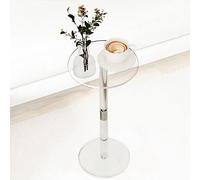 HHUXIUE Table d'Appoint en Acrylique Ronde pour Petits Espaces - Guéridon pour Boisson, Chambre et Salon