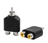 HHWITUGQU Lot de 5 adaptateurs RCA Y Splitter AV Audio Video Plug Converter 1 mâle vers 2 Femelles Lotus Jack RCA Plug vers Double(20PCS)