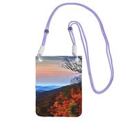 Hhwwtye Blue Ridge Mountains Sac à bandoulière universel pour téléphone portable pour sports de plein air, violet, Taille unique