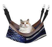Hhwwtye Hamac pour chat avec drapeau américain fin bleu - Lit autoportant pour l'intérieur et l'extérieur - Assemblage facile