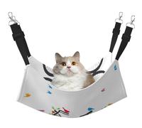 Hhwwtye Hamac pour chat avec oiseaux et fleurs sur vélo, lit autoportant pour chat pour l'intérieur et l'extérieur, assemblage facile