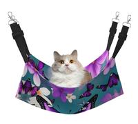 Hhwwtye Hamac pour chat avec papillons et fleurs Violet