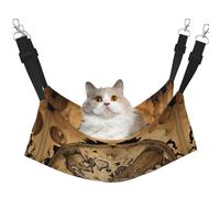 Hhwwtye Hamac pour chat sur pied Motif carte du monde antique Globe Lit autoportant pour l'intérieur et l'extérieur Montage facile