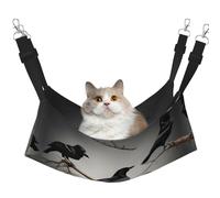 Hhwwtye Hamac pour chat sur pied Motif corbeau noir sur une branche Pour l'intérieur et l'extérieur Montage facile