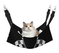 Hhwwtye Lit pour chat à motif drapeau à carreaux Noir/blanc