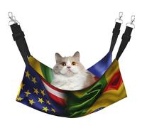 Hhwwtye Lit pour chat avec drapeaux américains et brésiliens, lit autoportant pour l'intérieur et l'extérieur, assemblage facile