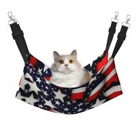 Hhwwtye Lit pour chat avec motif drapeau américain et rayures - Pour l'intérieur et l'extérieur - Assemblage facile