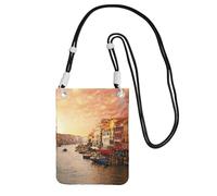Hhwwtye Magnifique sac à main universel pour téléphone portable avec impression vue sur le canal de Venise pour sports de plein air, Noir , Taille unique