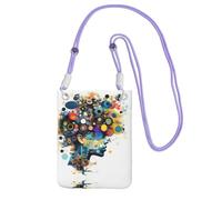 Hhwwtye Sac à main universel pour téléphone portable avec impression de cerveau - Intelligence artificielle - Pour sports de plein air - Étui de transport pour téléphone portable, violet, Taille