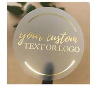 HHWY 100 Pieces,3-8CM,étiquettes personnalisées autocollantes mariage,Autocollants d'Étiquette,Rond Autocollants détiquette adhésive,Thank You Sticker pour le mariage (on transparent,4cm-100pcs)