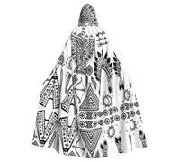 hhxvcv Cape à capuche avec bandeau et plumes - Imprimé tipi - Cape à capuche pour Halloween - Unisexe - Adulte - Cosplay - Pour sorcière, jedi, magicien