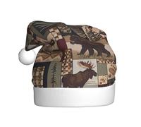 hhxvcv Chapeau de Noël avec imprimé cerf pour adultes - Chapeau de Père Noël unisexe, cadeaux de Noël, Nouvel An, couvre-chef festif
