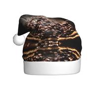 hhxvcv Chapeau de Noël imprimé grains de café pour adultes - Chapeau de Père Noël unisexe, cadeaux de Noël, Nouvel An, couvre-chef festif