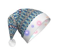 hhxvcv Chapeau de Noël unisexe à motifs de diamants à LED - Chapeau de Noël festif pour les vacances, chapeau de Père Noël en peluche, parfait pour un usage quotidien